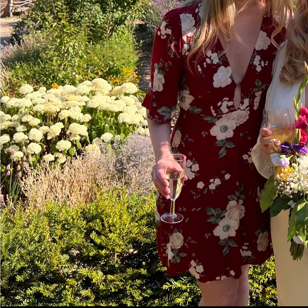 Park & Fifth Burgundy Floral Mini Dress